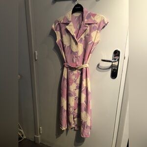 JEAN DIEUDONNE France Paris Designer Dress 4 Pink Lilac Belt